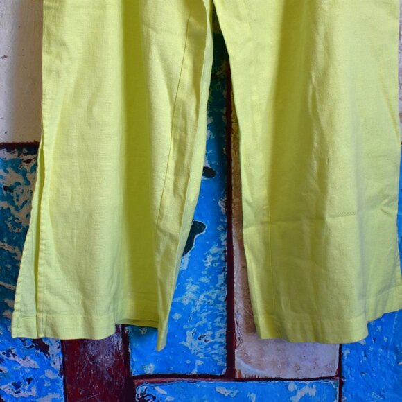 Women's Cable & Gauge Studio Wide Leg Linen Pants Side Slits SMALL Charlock - Picture 5 of 9